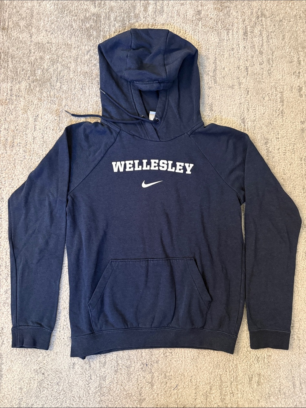Nike Navy Wellesley Pullover Hoodie with White Swoosh
